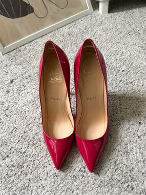 Christian Louboutin Hot Pink Patent Pointed-Toe Pumps